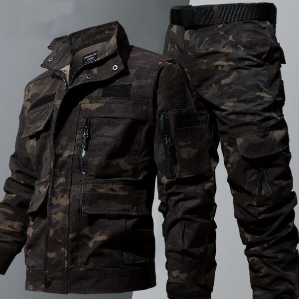 Camouflage Clothing Men's Autumn And Winter Suit Tear-resistant Fitness Shirt Labor Overalls - Image 7