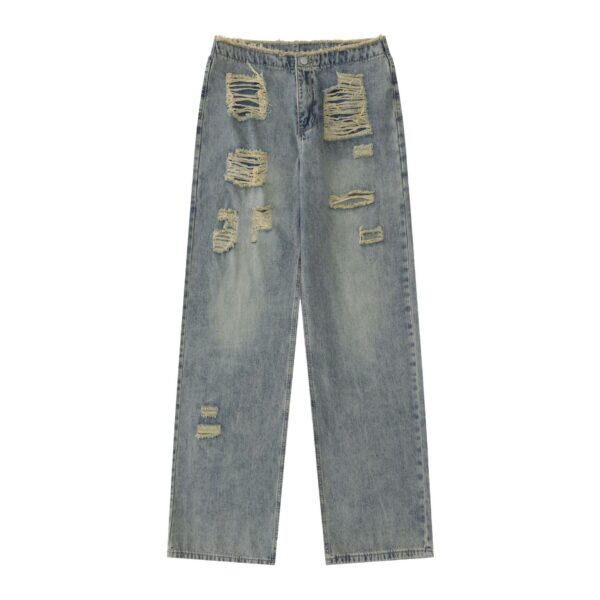 American High Street Jeans Washed Make Old Ripped - Image 4