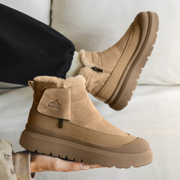 Fleece-lined Thick Casual All-Match Platform Non-slip Snow Boots Trendy Shoes