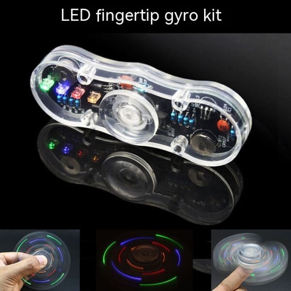 LED Glowing Fingertip Spinning Top Kit Rotating Hand Spinner Display Text Pattern Electronic Production DIY