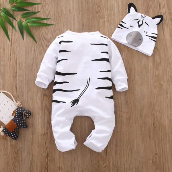 Cute Animal Print Romper Infant Foot-wrapped Cotton Jumpsuit - Image 5