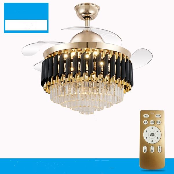 LED Frequency Conversion Fan Light Crystal Chandelier - Image 2