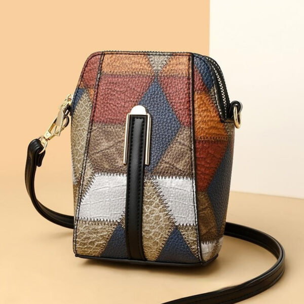 Fashion Soft Leather Stitching Shoulder Bag - Image 2