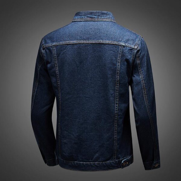 Blue Vintage Denim Jacket Men's Casual - Image 3