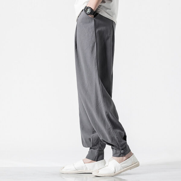 Chinese style cotton and linen casual trousers loose harem pants bloomers - Image 6