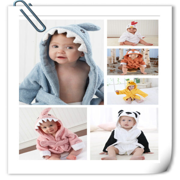 Children's Hooded Absorbent Animal-shaped Bathrobe - Image 7