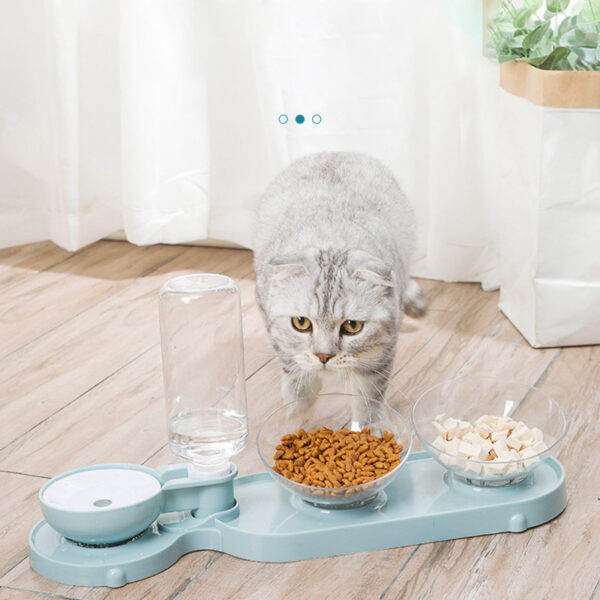 Double Bowl Automatic Pet Bowl Feeder Cat Waterer - Image 4