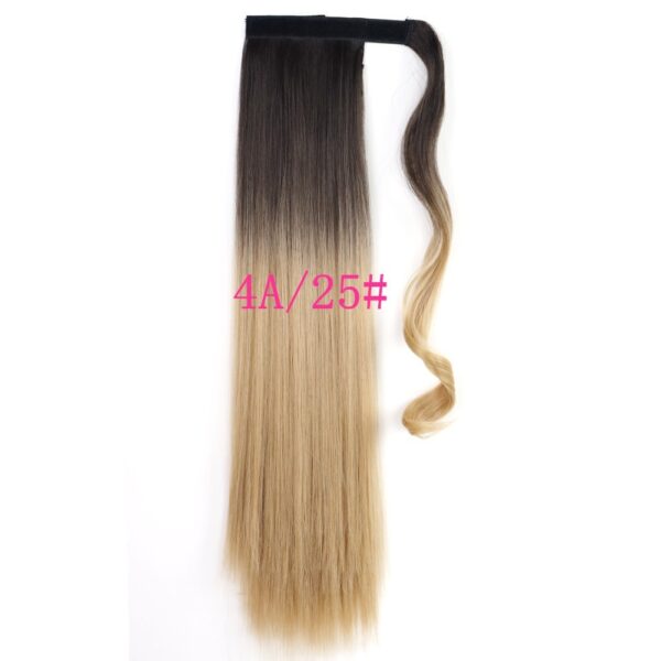 Long Straight Wrap Around Clip In Ponytail Hair Extension Heat Resistant Synthetic Tail Fake Hair - Image 4