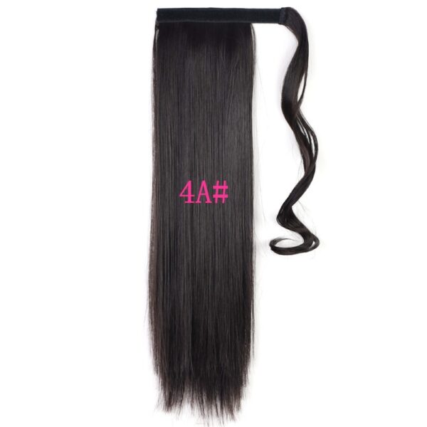 Long Straight Wrap Around Clip In Ponytail Hair Extension Heat Resistant Synthetic Tail Fake Hair - Image 5