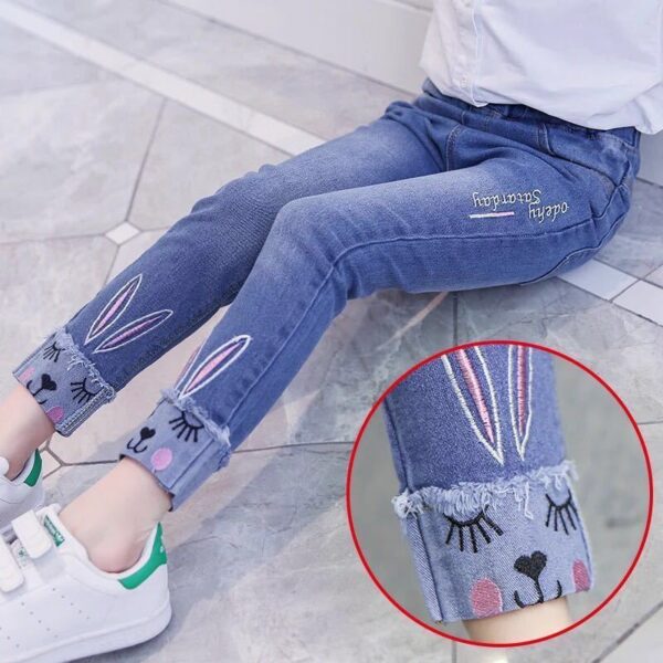 Spring And Autumn Girls Jeans Pants Girls Loose Jeans Pants - Image 3