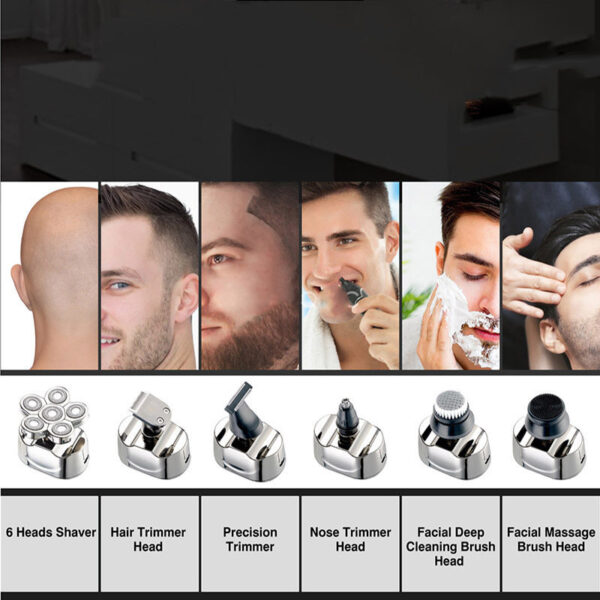 Six-blade Electric Shaver, Bald Hair Clipper, Charging Five In One - Image 2