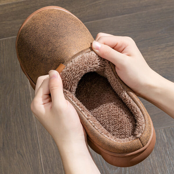 Men's Home Slippers Winter Warm Fleece Shoes Indoor Bedroom Floor Plush Slippers For Women Couple - Image 6