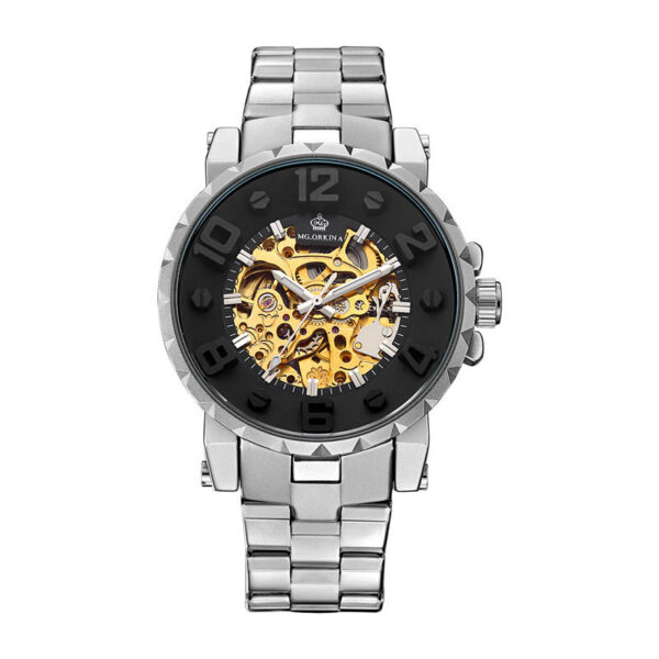 Full Hollow Men's Semi-automatic Mechanical Watch Men's Watch Steel Watch - Image 7