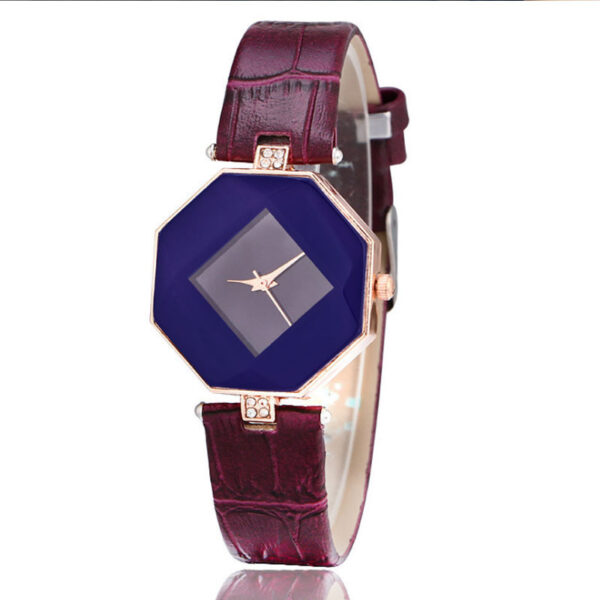 New Style Watch Girl Student Belt Prismatic Glass Simple Fashion Small Dial Quartz Watch - Image 6