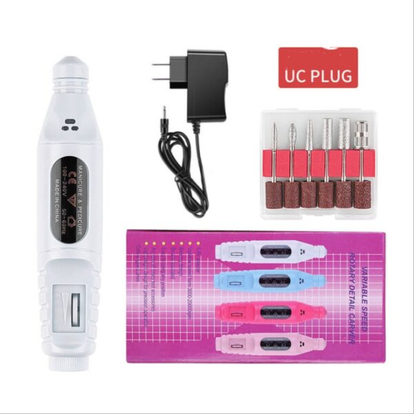 Nail Pen Polisher USB Cable Portable Manicure Sharpener Nail Tools - Image 2