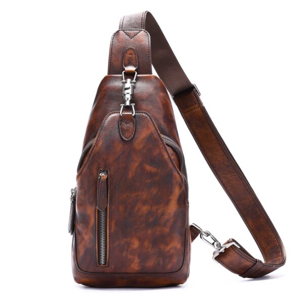 Retro Cattlehide Leather Fashion Multifunctional Leisure Bag - Image 5