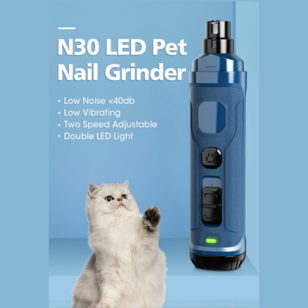 Pet Nail Piercing Device With LED Double Speed Control USB Charging Low Noise