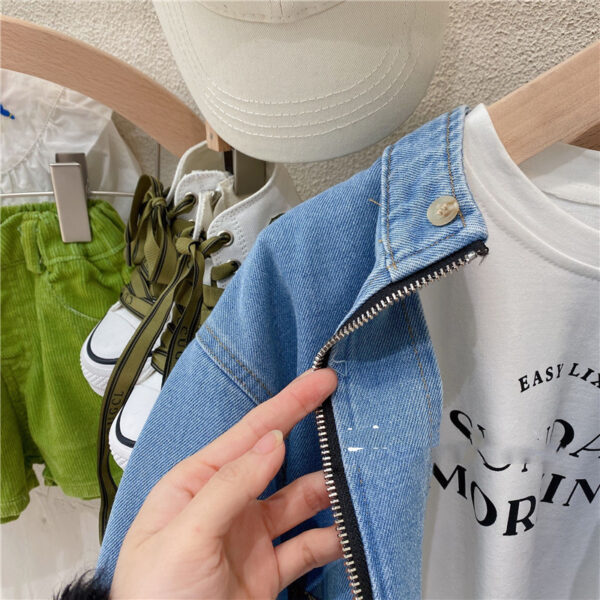 Girls Short Jean Jacket Fashionable Spring And Autumn - Image 6