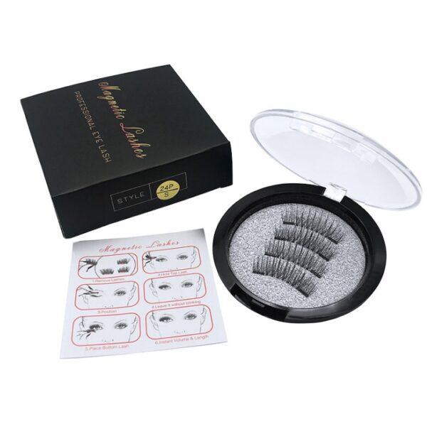 3D double magnet false eyelashes 24P double magnet false Mascara free magnetic false eyelash double magnet eyelashes - Image 10