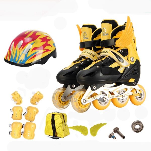 Pu Single Wheel Adjustable Children's Roller Skates - Image 2