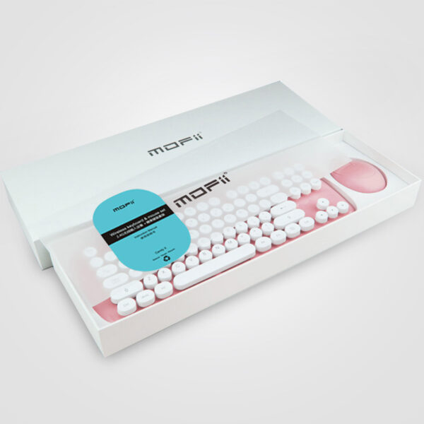 Wireless Keyboard And Mouse Set Girls Color Retro - Image 3