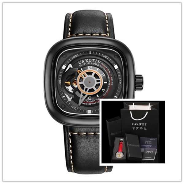 The hot blast dunk watch fashion automatic mechanical watches Mens hollow square dial watch - Image 7