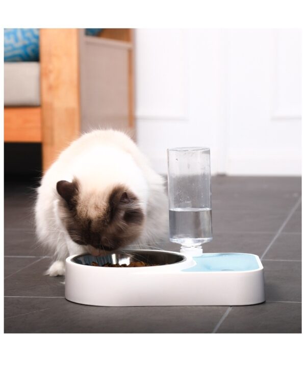 Pet Stainless Steel Automatic Drinking Water Feeding Integrated Tableware - Image 3