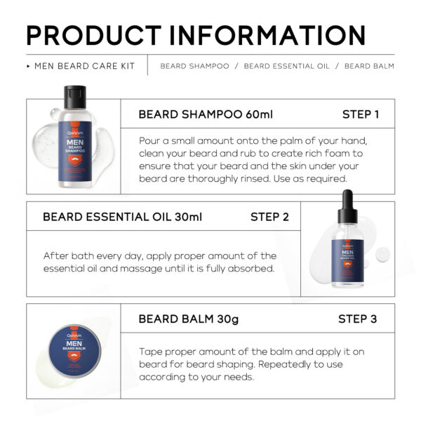 Men's Beard Care Suit 3-piece Set - Image 3