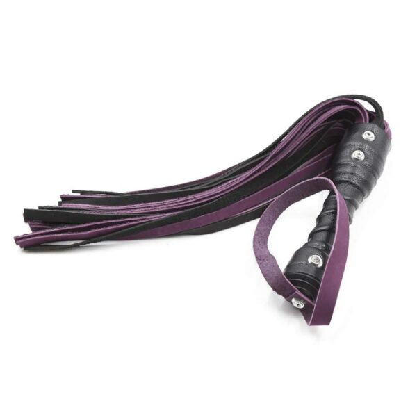 Leather Purple And Black Tassel Whip Toy - Image 3