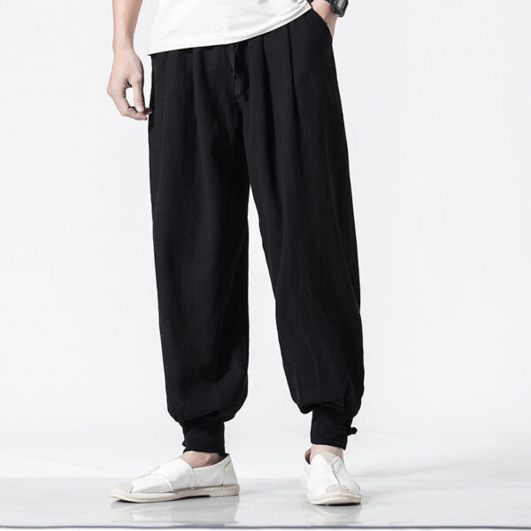 Chinese style cotton and linen casual trousers loose harem pants bloomers - Image 4