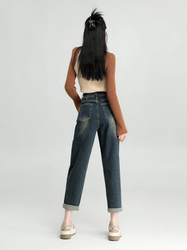 Water Washed Hole Harem Jeans Women - Image 2