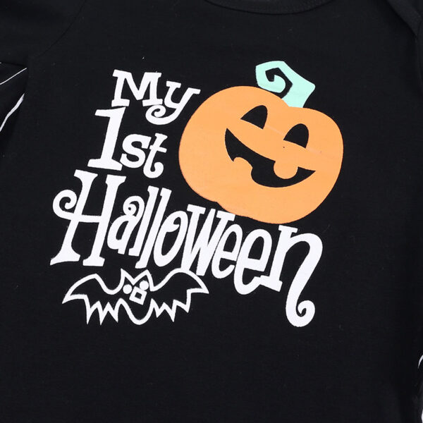 New Baby Halloween Long-sleeved Jumpsuit Pumpkin Letter Halloween Baby Jumpsuits Triangle Rompers - Image 8