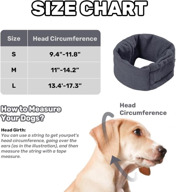 Dog Calming Hoodie No Flap Shake Ear Wraps For Dogs Adjustable Dog Ear Muffs For Noise Protection, Ear Wrap Head Cover For Dog Head Warp Anxiety Relief, Hematoma, Grooming And Force Drying - Image 6