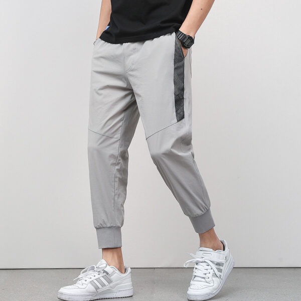 Cropped Thin Casual Drawstring Tappered Pants - Image 6