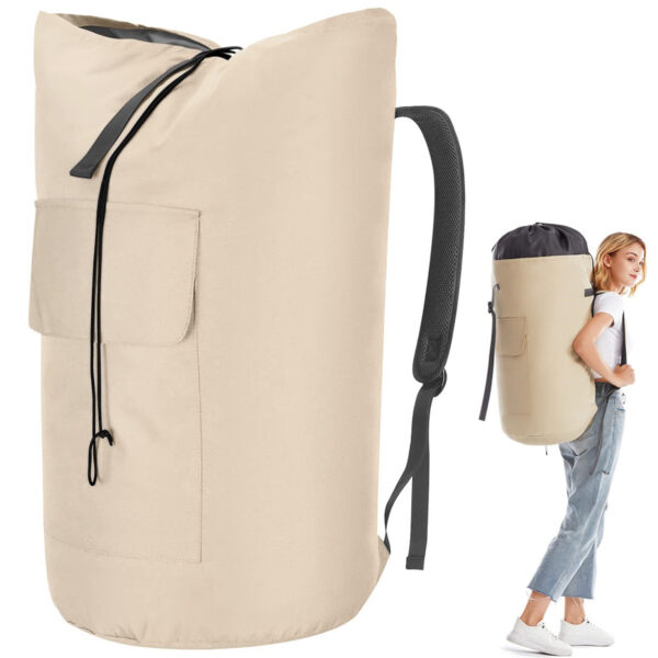 Large Capacity Dirty Clothes Carrier Hanging Laundry Backpack Buggy Bag Multifunctional - Image 4