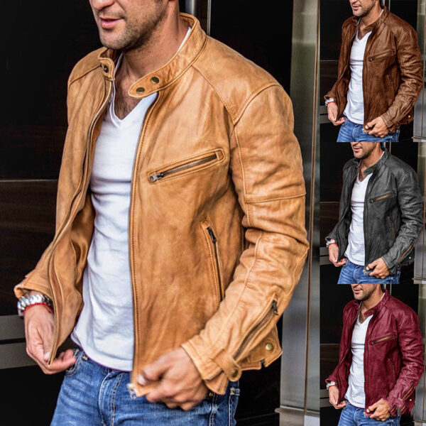 Men's slim zipper short jacket