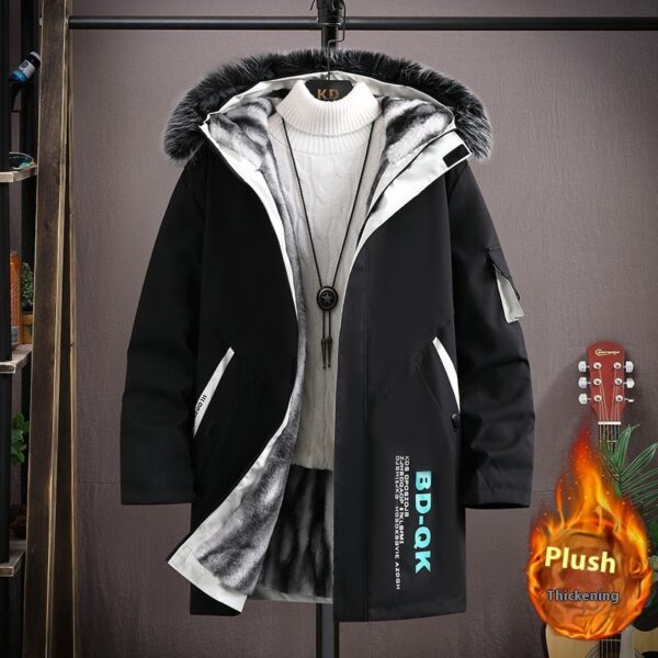 Hooded Fleece Jacket Men's Casual Jacket - Image 2