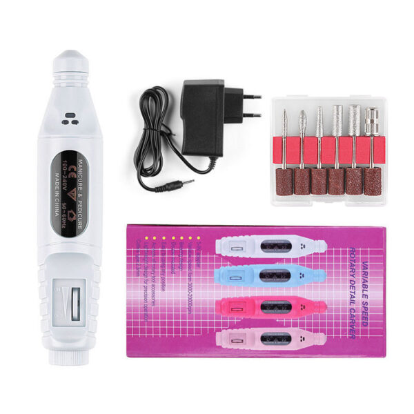 Nail Pen Polisher USB Cable Portable Manicure Sharpener Nail Tools - Image 4