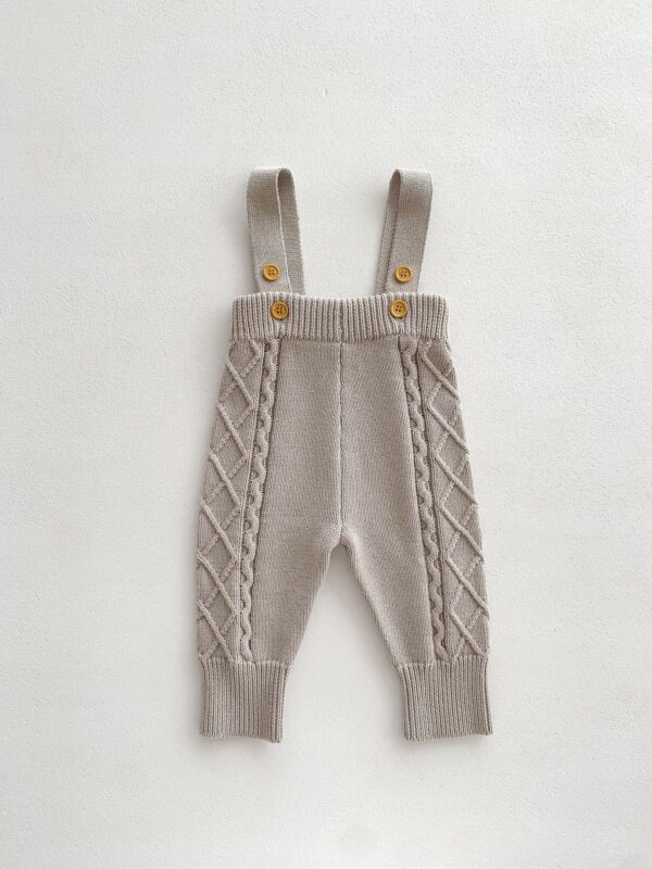 Baby Autumn And Winter Twist Knitted Sweater Jumpsuit - Image 7