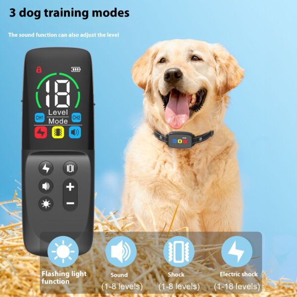 Color Screen Dog Trainer Remote Control Dog Training Electric Shock Collar - Image 5