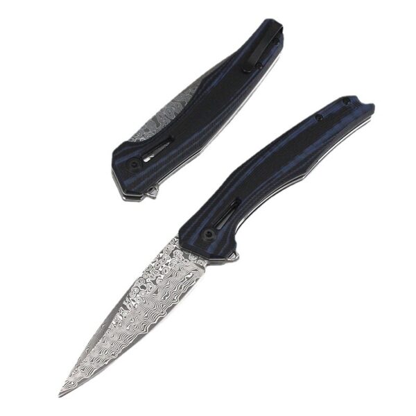 Outdoor Fashion Portable Damascus Folding Knife - Image 3