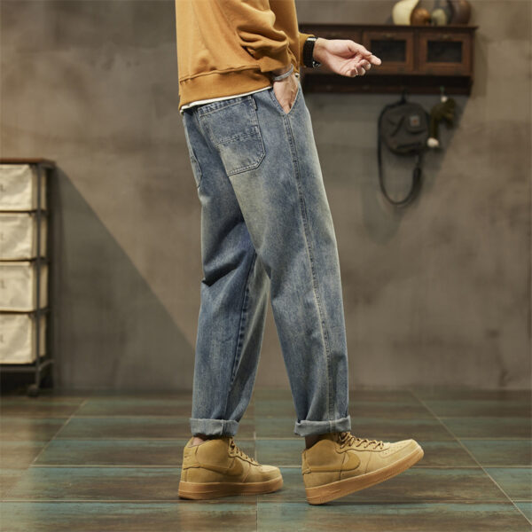 Retro Denim Pants Men's Straight Loose - Image 10