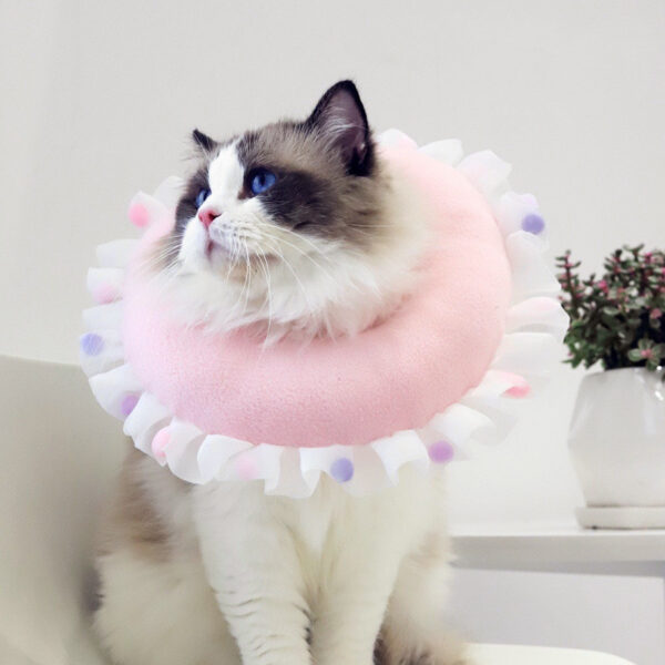 Cat Ruffled Elizabethan Circle Sterilization Anti-Licking Headgear