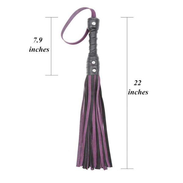 Leather Purple And Black Tassel Whip Toy - Image 7