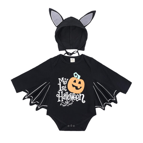 New Baby Halloween Long-sleeved Jumpsuit Pumpkin Letter Halloween Baby Jumpsuits Triangle Rompers - Image 2