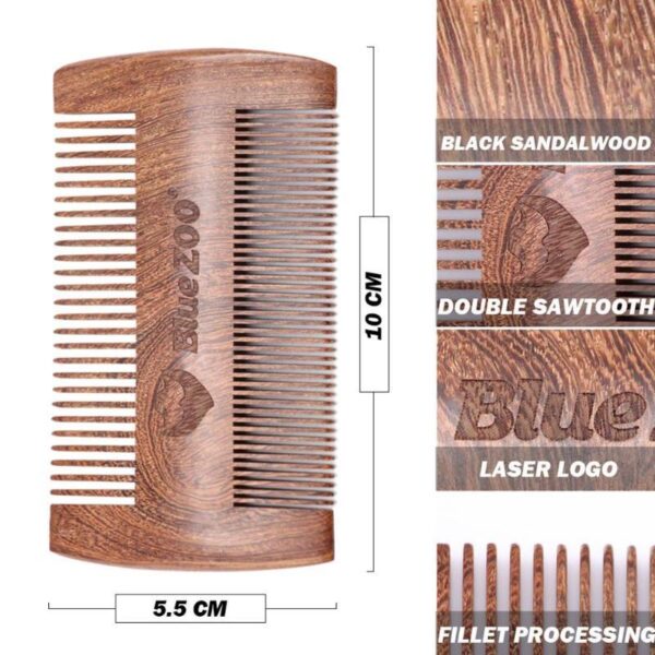 Sandalwood double-sided beard comb - Image 3