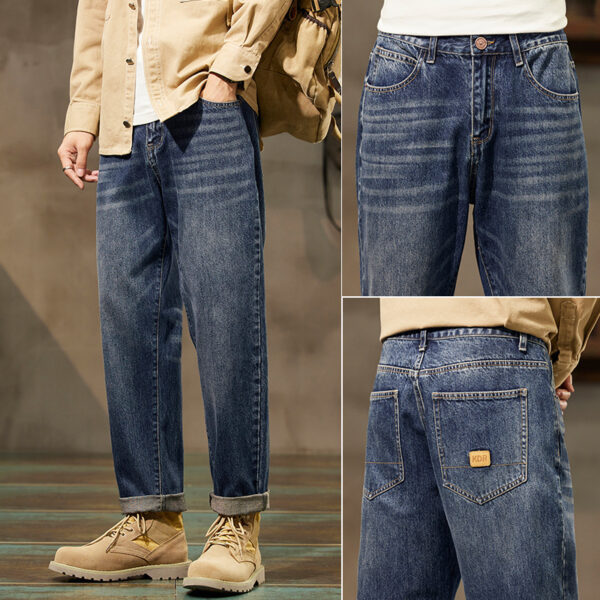 Retro Denim Pants Men's Straight Loose - Image 8