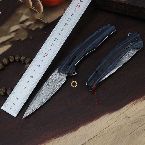 Outdoor Fashion Portable Damascus Folding Knife - Image 2