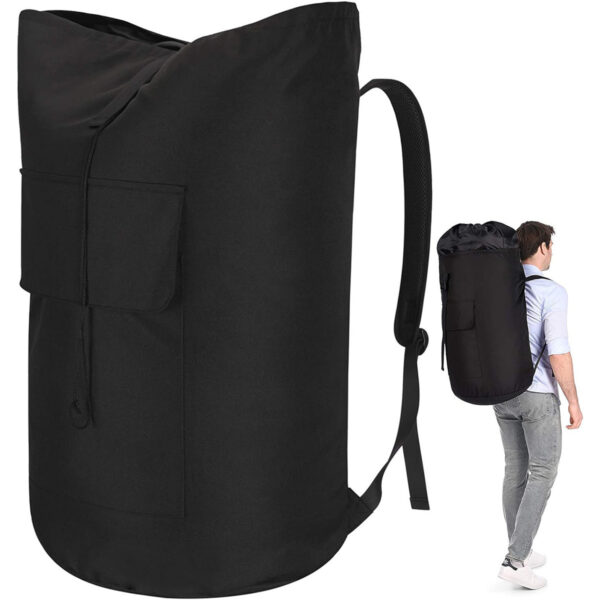 Large Capacity Dirty Clothes Carrier Hanging Laundry Backpack Buggy Bag Multifunctional - Image 3