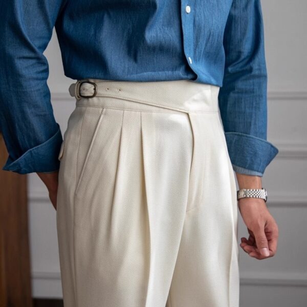 High Waist Straight Long Pants British Men's Casual All-matching Suit Pants - Image 5